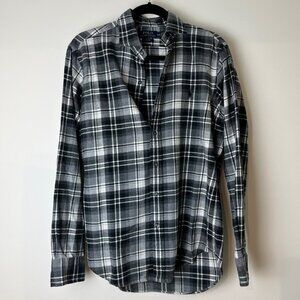Ralph Lauren Monochrome Flannel Check Cotton Button Down Shirt L